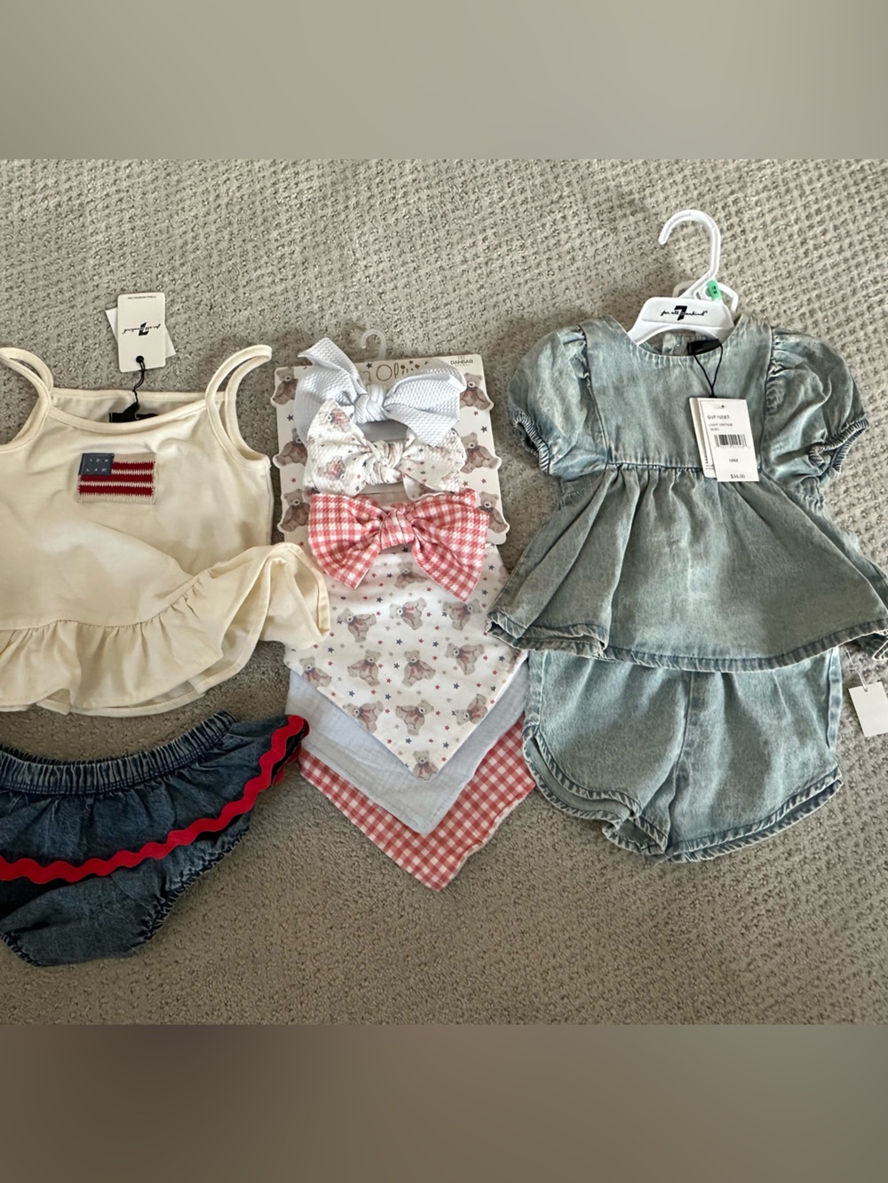 NEW 7 For All Mankind Baby Girl Clothing Bundle / Lot – 24M + Bows 🎀 NWT